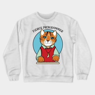 Fierce Programmer Tiger Cat Crewneck Sweatshirt